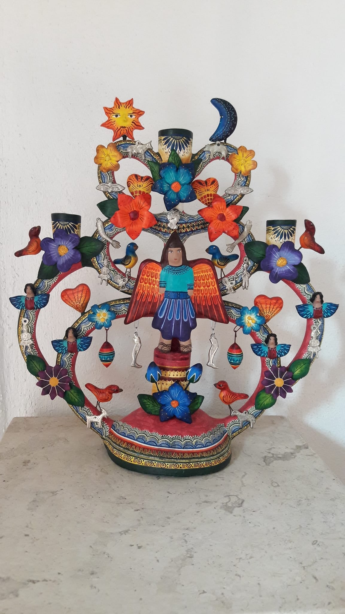 CLAY TREE of LIFE, 100% handmade, colorful mexican folk art, clay pottery